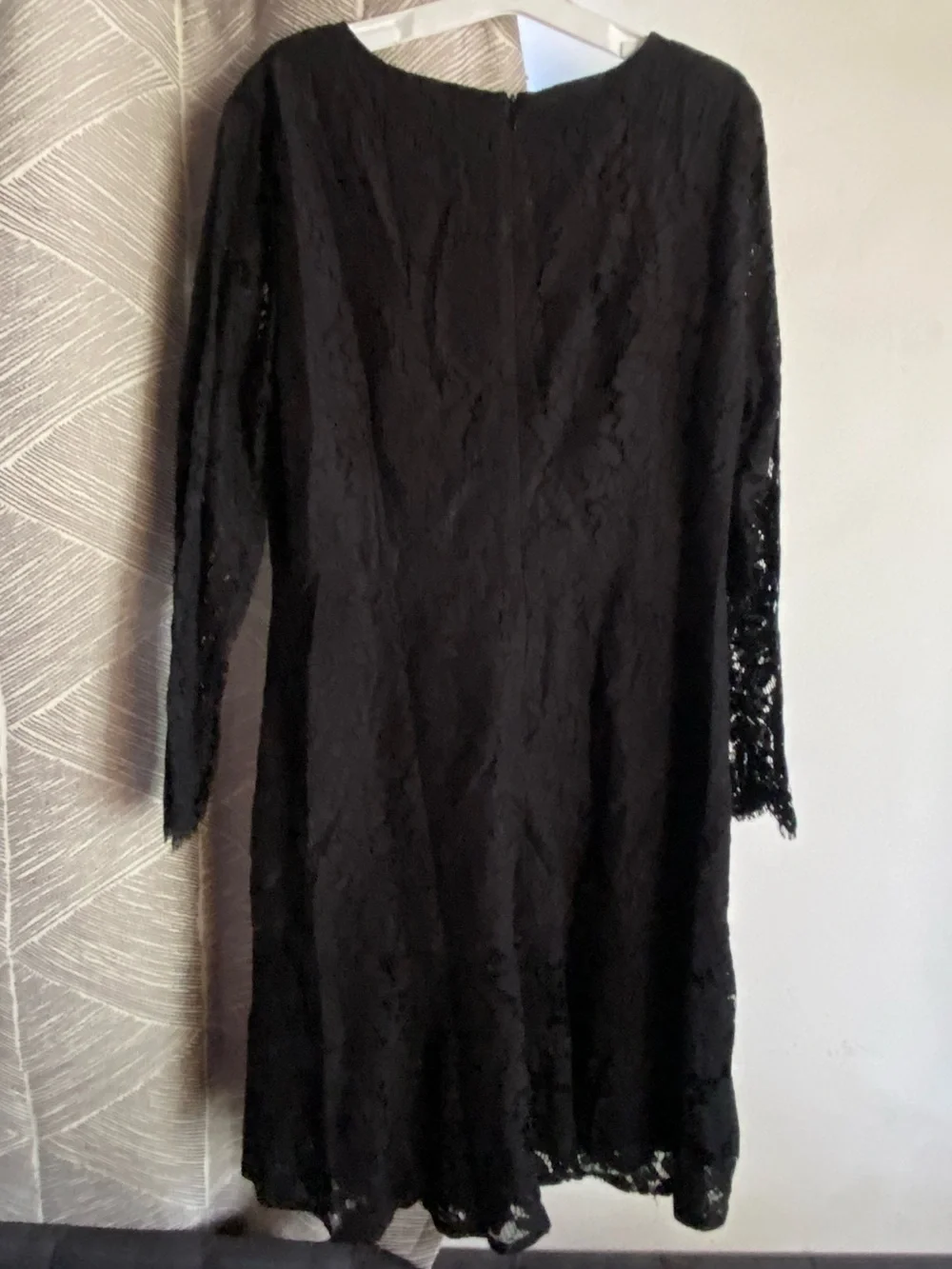 J. Crew Black Lace Long-Sleeve Shift Dress Sz 16